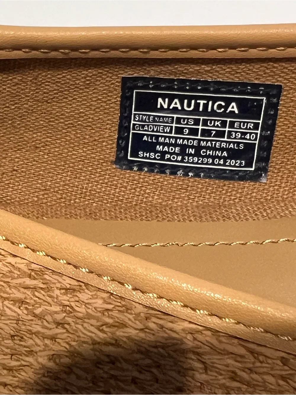Nautica Tan Woven Ballet Flats with Bow Detail Sz 9
